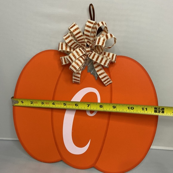 Pumpkin C Monogram Door Hangers - Picture 5 of 6